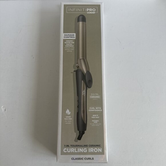 InfinitiPRO by Conair 1 in. Tourmaline Ceramic Curling Iron for Classic Curls‎ - Picture 1 of 8